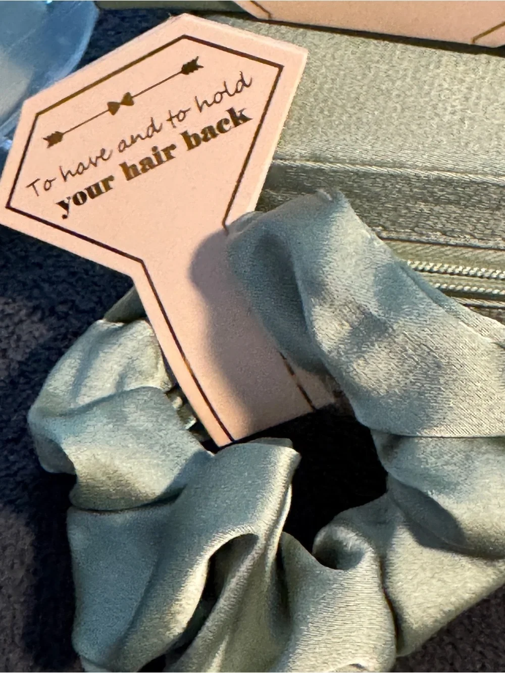 New 5 Piece Sage Green Bridesmaid Gift Set Jewelry Case Bag Sunglasses